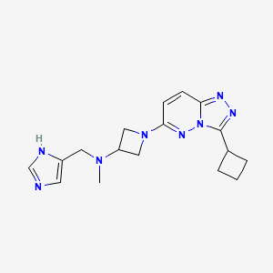 molecular formula C17H22N8 B2450730 N-((1H-咪唑-4-基)甲基)-1-(3-环丁基-[1,2,4]三唑并[4,3-b]哒嗪-6-基)-N-甲基氮杂环丁烷-3-胺 CAS No. 2319848-99-0