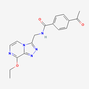 molecular formula C17H17N5O3 B2450735 4-乙酰基-N-((8-乙氧基-[1,2,4]三唑并[4,3-a]嘧啶-3-基)甲基)苯甲酰胺 CAS No. 2034547-82-3