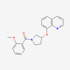 molecular formula C21H20N2O3 B2450737 (2-Methoxyphenyl)(3-(quinolin-8-yloxy)pyrrolidin-1-yl)methanone CAS No. 1903622-85-4