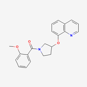 molecular formula C21H20N2O3 B2450737 (2-Méthoxyphényl)(3-(quinolin-8-yloxy)pyrrolidin-1-yl)méthanone CAS No. 1903622-85-4