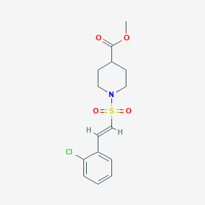 molecular formula C15H18ClNO4S B2450738 methyl 1-[(E)-2-(2-chlorophenyl)ethenyl]sulfonylpiperidine-4-carboxylate CAS No. 1311998-93-2