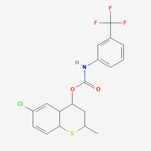 6-chloro-2-methyl-3,4,4a,8a-tetrahydro-2H-thiochromen-4-yl N-[3-(trifluoromethyl)phenyl]carbamate