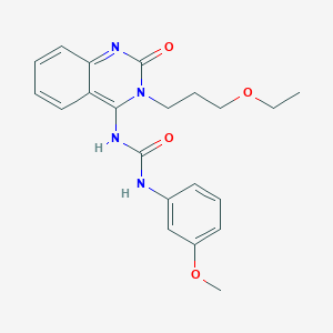 molecular formula C21H24N4O4 B2450751 (E)-1-(3-(3-ethoxypropyl)-2-oxo-2,3-dihydroquinazolin-4(1H)-ylidene)-3-(3-methoxyphenyl)urea CAS No. 941941-33-9