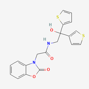 N-(2-hydroxy-2-(thiophen-2-yl)-2-(thiophen-3-yl)ethyl)-2-(2-oxobenzo[d]oxazol-3(2H)-yl)acetamide