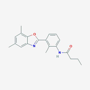 molecular formula C20H22N2O2 B245076 N-[3-(5,7-dimethyl-1,3-benzoxazol-2-yl)-2-methylphenyl]butanamide 