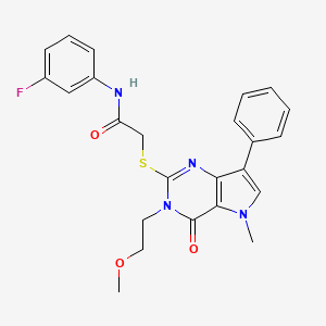 N-(3-fluorophenyl)-2-((3-(2-methoxyethyl)-5-methyl-4-oxo-7-phenyl-4,5-dihydro-3H-pyrrolo[3,2-d]pyrimidin-2-yl)thio)acetamide