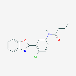 molecular formula C17H15ClN2O2 B245077 N-[3-(1,3-benzoxazol-2-yl)-4-chlorophenyl]butanamide 