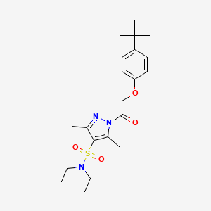 1-{4-[(Diethylamino)sulfonyl]-3,5-dimethylpyrazolyl}-2-[4-(tert-butyl)phenoxy] ethan-1-one