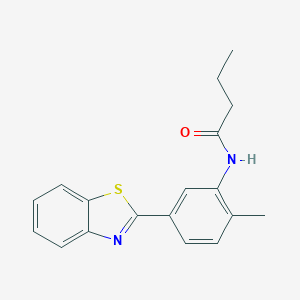 molecular formula C18H18N2OS B245078 N-[5-(1,3-benzothiazol-2-yl)-2-methylphenyl]butanamide 