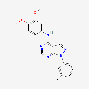 molecular formula C20H19N5O2 B2450782 N-(3,4-dimethoxyphenyl)-1-(3-methylphenyl)-4-pyrazolo[3,4-d]pyrimidinamine CAS No. 384799-62-6