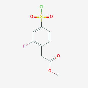 molecular formula C9H8ClFO4S B2450784 2-[4-(氯磺酰基)-2-氟苯基]乙酸甲酯 CAS No. 1909337-52-5