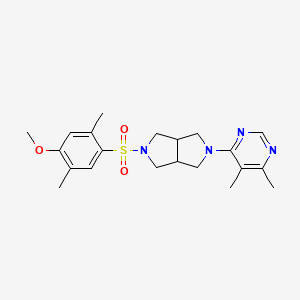 molecular formula C21H28N4O3S B2450788 2-(5,6-Dimethylpyrimidin-4-yl)-5-(4-methoxy-2,5-dimethylphenyl)sulfonyl-1,3,3a,4,6,6a-hexahydropyrrolo[3,4-c]pyrrole CAS No. 2415487-92-0