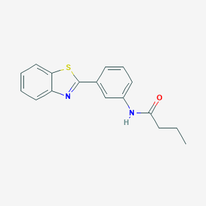 molecular formula C17H16N2OS B245079 N-[3-(1,3-benzothiazol-2-yl)phenyl]butanamide 