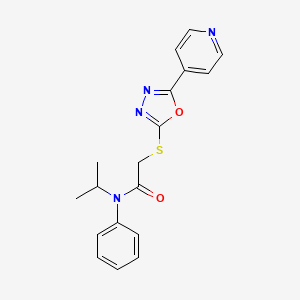 molecular formula C18H18N4O2S B2450790 N-苯基-N-丙-2-基-2-[(5-吡啶-4-基-1,3,4-恶二唑-2-基)硫代]乙酰胺 CAS No. 538337-67-6