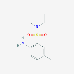 molecular formula C11H18N2O2S B2450792 2-amino-N,N-diethyl-5-methylbenzene-1-sulfonamide CAS No. 379254-18-9