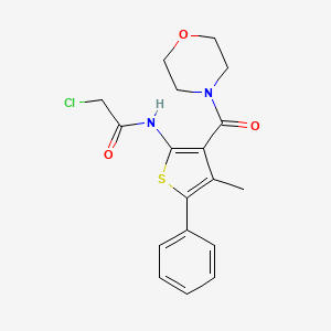 molecular formula C18H19ClN2O3S B2450793 2-氯-N-[4-甲基-3-(吗啉-4-羰基)-5-苯基噻吩-2-基]乙酰胺 CAS No. 924376-11-4