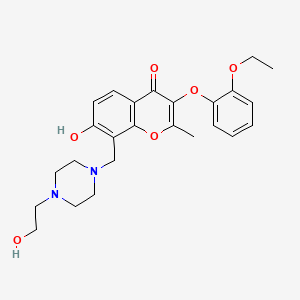 molecular formula C25H30N2O6 B2450802 3-(2-ethoxyphenoxy)-7-hydroxy-8-((4-(2-hydroxyethyl)piperazin-1-yl)methyl)-2-methyl-4H-chromen-4-one CAS No. 848670-04-2