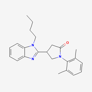 molecular formula C23H27N3O B2450805 1-(2,6-Dimethylphenyl)-4-(1-butylbenzimidazol-2-yl)pyrrolidin-2-one CAS No. 942862-33-1