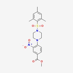 Methyl 4-[4-(mesitylsulfonyl)piperazino]-3-nitrobenzenecarboxylate