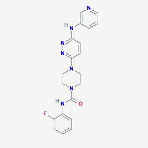 molecular formula C20H20FN7O B2450813 N-(2-fluorophenyl)-4-(6-(pyridin-3-ylamino)pyridazin-3-yl)piperazine-1-carboxamide CAS No. 1021250-13-4