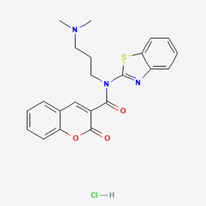 molecular formula C22H22ClN3O3S B2450814 盐酸N-(苯并[d]噻唑-2-基)-N-(3-(二甲氨基)丙基)-2-氧代-2H-色烯-3-甲酰胺 CAS No. 1216792-45-8