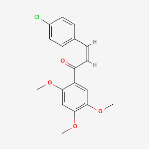 molecular formula C18H17ClO4 B2450815 (2Z)-3-(4-chlorophenyl)-1-(2,4,5-trimethoxyphenyl)prop-2-en-1-one CAS No. 343374-76-5
