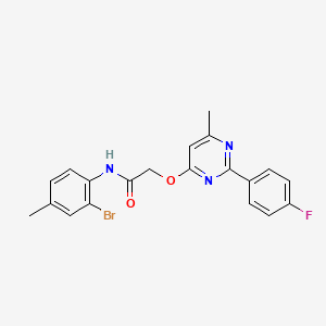 molecular formula C20H17BrFN3O2 B2450817 N-(2-bromo-4-methylphenyl)-2-{[2-(4-fluorophenyl)-6-methylpyrimidin-4-yl]oxy}acetamide CAS No. 1251599-15-1