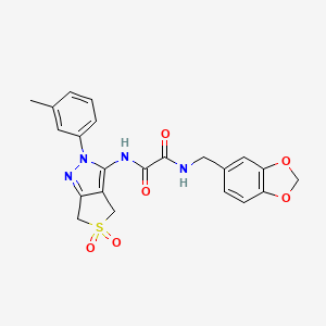 N1-(benzo[d][1,3]dioxol-5-ylmethyl)-N2-(5,5-dioxido-2-(m-tolyl)-4,6-dihydro-2H-thieno[3,4-c]pyrazol-3-yl)oxalamide