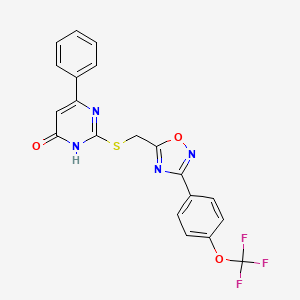 6-Phenyl-2-(((3-(4-(trifluoromethoxy)phenyl)-1,2,4-oxadiazol-5-yl)methyl)thio)pyrimidin-4-ol