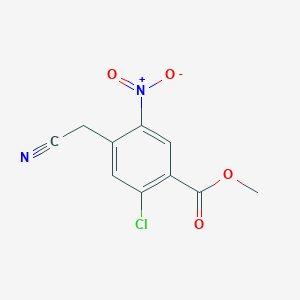molecular formula C10H7ClN2O4 B2450838 Methyl 2-chloro-4-(cyanomethyl)-5-nitrobenzoate CAS No. 1260760-53-9