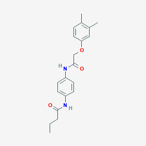 molecular formula C20H24N2O3 B245084 N-(4-{[2-(3,4-dimethylphenoxy)acetyl]amino}phenyl)butanamide 