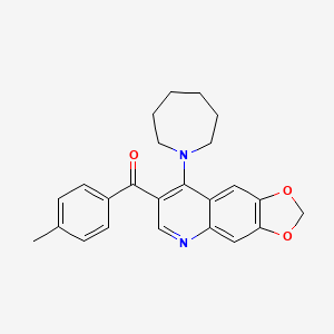 molecular formula C24H24N2O3 B2450843 (8-(Azepan-1-yl)-[1,3]dioxolo[4,5-g]quinolin-7-yl)(p-tolyl)methanone CAS No. 866844-07-7