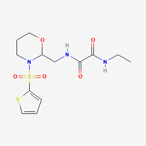 B2450847 N-ethyl-N'-[(3-thiophen-2-ylsulfonyl-1,3-oxazinan-2-yl)methyl]oxamide CAS No. 872986-90-8