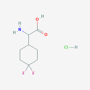 molecular formula C8H14ClF2NO2 B2450856 2-Amino-2-(4,4-difluorocyclohexyl)acetic acid hydrochloride CAS No. 2387594-60-5
