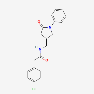 2-(4-chlorophenyl)-N-((5-oxo-1-phenylpyrrolidin-3-yl)methyl)acetamide