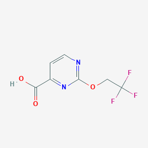 molecular formula C7H5F3N2O3 B2450865 2-(2,2,2-Trifluoroethoxy)pyrimidine-4-carboxylic acid CAS No. 1694372-41-2