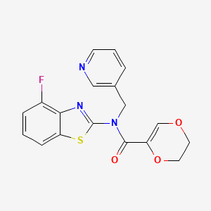 N-(4-fluorobenzo[d]thiazol-2-yl)-N-(pyridin-3-ylmethyl)-5,6-dihydro-1,4-dioxine-2-carboxamide