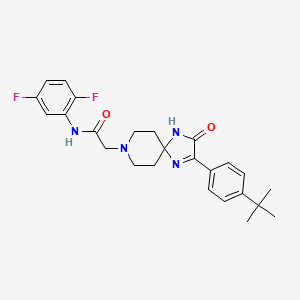 molecular formula C25H28F2N4O2 B2450871 2-(2-(4-(tert-butyl)phenyl)-3-oxo-1,4,8-triazaspiro[4.5]dec-1-en-8-yl)-N-(2,5-difluorophenyl)acetamide CAS No. 1185077-46-6