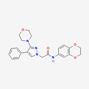 N-(2,3-dihydrobenzo[b][1,4]dioxin-6-yl)-2-(3-morpholino-4-phenyl-1H-pyrazol-1-yl)acetamide