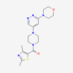 molecular formula C18H24N6O2S B2450884 (2,4-Dimethylthiazol-5-yl)(4-(6-morpholinopyridazin-4-yl)piperazin-1-yl)methanone CAS No. 1798035-96-7