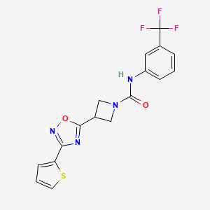3-(3-(thiophen-2-yl)-1,2,4-oxadiazol-5-yl)-N-(3-(trifluoromethyl)phenyl)azetidine-1-carboxamide