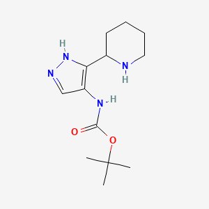 Tert-butyl N-(5-piperidin-2-yl-1H-pyrazol-4-yl)carbamate