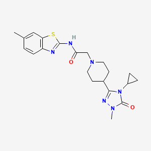 2-(4-(4-cyclopropyl-1-methyl-5-oxo-4,5-dihydro-1H-1,2,4-triazol-3-yl)piperidin-1-yl)-N-(6-methylbenzo[d]thiazol-2-yl)acetamide