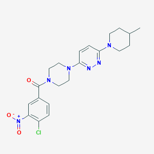 (4-Chloro-3-nitrophenyl)(4-(6-(4-methylpiperidin-1-yl)pyridazin-3-yl)piperazin-1-yl)methanone