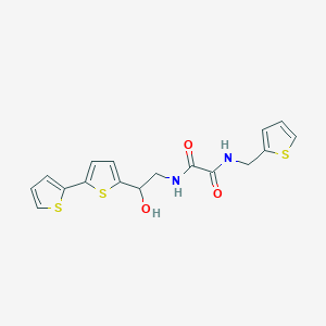 molecular formula C17H16N2O3S3 B2450904 N-(2-{[2,2'-联噻吩]-5-基}-2-羟乙基)-N'-[(噻吩-2-基)甲基]乙二酰胺 CAS No. 2097932-16-4