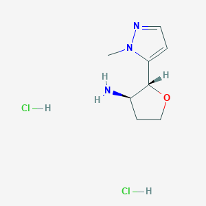 (2R,3R)-2-(2-Methylpyrazol-3-yl)oxolan-3-amine;dihydrochloride