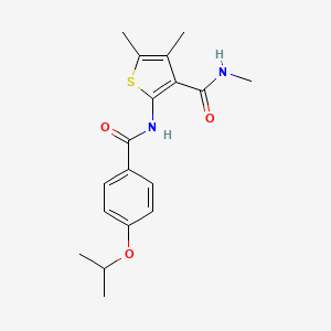 molecular formula C18H22N2O3S B2450911 2-(4-异丙氧基苯甲酰胺)-N,4,5-三甲基噻吩-3-甲酰胺 CAS No. 896299-17-5