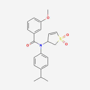 molecular formula C21H23NO4S B2450912 N-(1,1-dioxido-2,3-dihydrothiophen-3-yl)-N-(4-isopropylphenyl)-3-methoxybenzamide CAS No. 863444-99-9