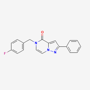 molecular formula C19H14FN3O B2450914 5-(4-fluorobencil)-2-fenilpirazolo[1,5-a]pirazin-4(5H)-ona CAS No. 1358101-93-5