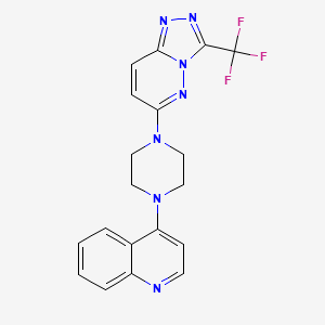 molecular formula C19H16F3N7 B2450928 4-[4-[3-(Trifluoromethyl)-[1,2,4]triazolo[4,3-b]pyridazin-6-yl]piperazin-1-yl]quinoline CAS No. 2380188-76-9